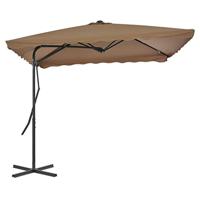 VidaXL Parasol met stalen paal 250x250 cm taupe - thumbnail