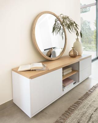 Kave Home TV-meubel 'Abilen' Eiken, 150 x 44cm, kleur Wit - thumbnail