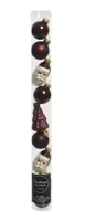 Decoris Kerstballen glas figuur 6cm Mahonie 9st - thumbnail
