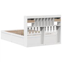 Bedframe zonder matras massief grenenhout wit 140x200 cm - thumbnail