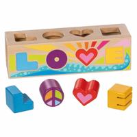 Goki houten sorteerbox vormenstoof love - thumbnail