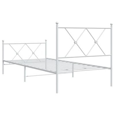 Bedframe met hoofd- en voeteneinde metaal wit 90x190 cm Bedframe met hoofd- en voeteneinde metaal wit 90x190 cm