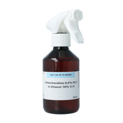 Orphi Chloorhexidine 0.5% alcohol 70% spray 250 Milliliter Orphi Chloorhexidine 0.5% alcohol 70% spray 250 Milliliter