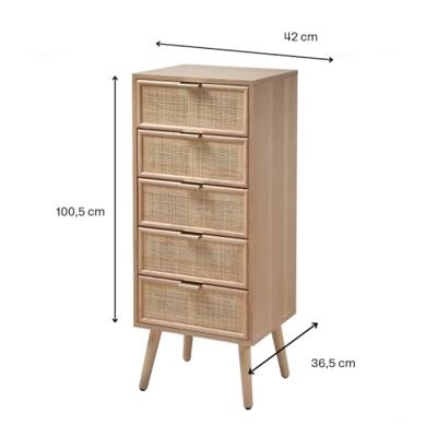 Calicosy - Ladekast met 5 laden Miya - H100 cm