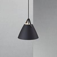 Grote zwarte hanglamp met leer &apos;Strap 27&apos; DFTP 27 cm - thumbnail