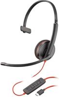 POLY Blackwire C3210 Headset Bedraad Hoofdband Kantoor/callcenter USB Type-C Zwart - thumbnail