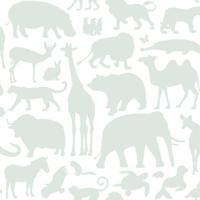 Dutch Wallcoverings Joy - Dieren - Wit/Mintgroen - thumbnail