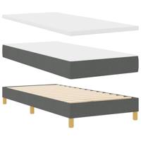 Boxspring Bed met Matras & LED Donkergrijs 100x200 cm Stof - thumbnail