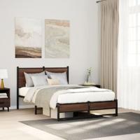 Bedframe zonder matras metaal bruin eikenkleurig 120x200 cm - thumbnail