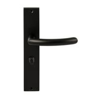Hardbrass Deurkruk Helsinki op rechthoekig langschild WC 63/8 - zwart - thumbnail