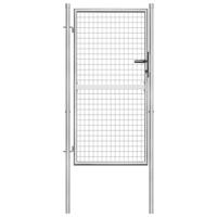VidaXL Tuinpoort gegalvaniseerd staal 100x150 cm zilver - thumbnail