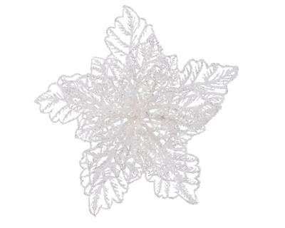 Poinsettia plastic d23h10 cm wit Everlands - Everlands Poinsettia plastic d23h10 cm wit Everlands - Everlands