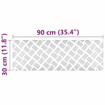 VidaXL Trap tread rechthoekig 4 pcs zilver 90 x 30 cm aluminium