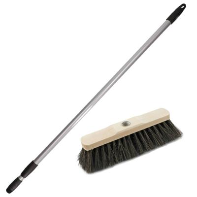 Buiten bezem Arenga inclusief metalen telescoopsteel grijs 130 cm - Bezem