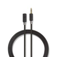 Stereo audiokabel | 3,5 mm male - 3,5 mm female | 5,0 m | Antraciet - thumbnail