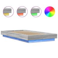 Bedframe met LED-verlichting grijs sonoma eiken 100x200 cm - thumbnail