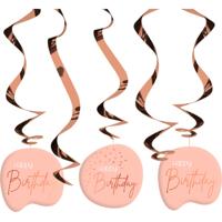 Swirls Happy Birthday Elegant Blush - 5 Stuks - thumbnail