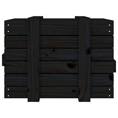 VidaXL Opbergbox 58x40,5x42 cm massief grenenhout zwart
