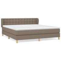 Boxspring met matras stof taupe 200x200 cm - thumbnail