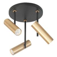 Highlight Zwarte spotTrend met messing 3-lichts rond - S7532.38 - thumbnail