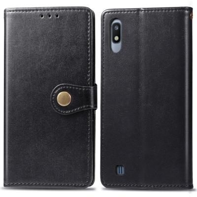 Retro effen kleur lederen gesp mobiele telefoon bescherming lederen draagtas met foto frame & kaartsleuf & portemonnee & beugel functie voor Galaxy A1