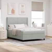 Boxspringbed met matras fluweel lichtgrijs 160x200 cm - thumbnail
