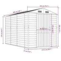 Tuinschuur 191x300x198 cm gegalvaniseerd staal groen - thumbnail