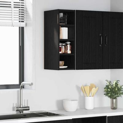 Hangkast Riga Zwart eiken 20 x 29,5 x 60 cm Bewerkt hout Hangkast Riga Zwart eiken 20 x 29,5 x 60 cm Bewerkt hout