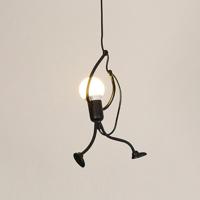 YWXLight Nordic moderne hanger licht zwart metalen E27 Bulb schurk modelleren LED Lamp Restaurant slaapkamer woonkamer (witte wit) - thumbnail