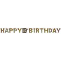 Letterbanner 18 Jaar Glitter Goud - thumbnail