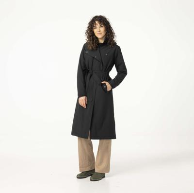 Trench Coat Long Regenjas Dames Black