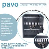 Pavo Magnettag sleutelkast, voor 50 sleutelhangers, donkergrijs - thumbnail