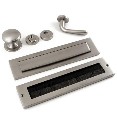 Hardbrass Voordeurset Pragma/Silvia compleet rechtswijzend SKG3 met kerntrekbeveiliging - PVD Inox