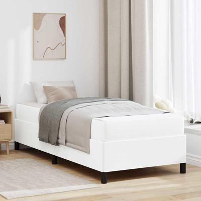 Bedframe met matras met matras Wit 90 x 190 cm Kunstleer