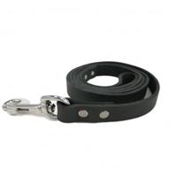 Leren Looplijn Zwart voor de hond 160 cm x 20 mm - thumbnail