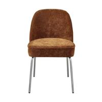 Woood Vogue eetkamerstoel chenille middenbruin chrome - thumbnail