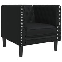 Fauteuil Chesterfield-stijl kunstleer zwart - thumbnail
