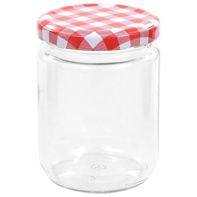 VidaXL Jampotten met wit met rode deksels 96 st 230 ml glas