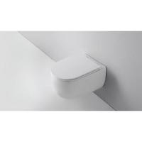 QeramiQ Dely Swirl Wandclosetset - 36.5x53.0cm - diepspoel - rimless - slim softclose zitting - mat wit SW1026257/SW1000766 - thumbnail