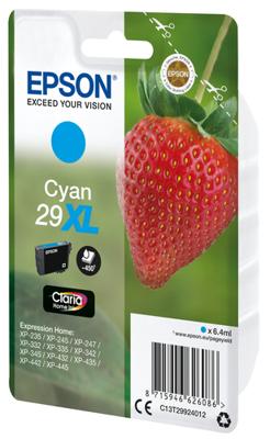 Epson inktcartridge 29X,L 450 pagina's, OEM C13T29924012, cyaan