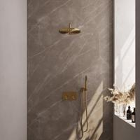 Gold Edition thermostatische inbouw regendouche SET 52 met 30 cm douchekop goud geborsteld - thumbnail