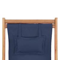 Strandstoel inklapbaar stof en houten frame blauw - thumbnail