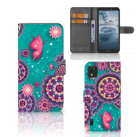 Nokia C2 2nd Edition Hoesje Cirkels en Vlinders - thumbnail