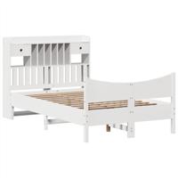 Bedframe zonder matras massief grenenhout wit 135x190 cm - thumbnail