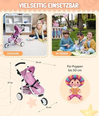 Poppenwagen Jogger Lola - Pink Jeans Poppenwagen Jogger Lola - Pink Jeans