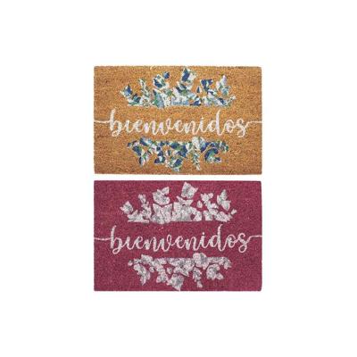 Deurmat DKD Home Decor Grijs Roze Bruin Rubber Wit 2 Stuks Kokosvezel (60 x 40 x 1,5 cm)