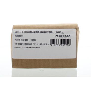 Jacob Hooy MSM gemalen methylsulfonylmethaan 250 Gram Jacob Hooy MSM gemalen methylsulfonylmethaan 250 Gram