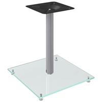 Luidsprekerstandaards 2 st 1 pijler gehard glas zilverkleurig - thumbnail