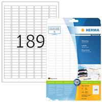 Herma 4333 Universele etiketten 25.4 x 10 mm Papier Wit 4725 stuk(s) Permanent hechtend Inkjet, Laser (zwart/wit), Laser (kleur), Kopiëren (zwart/wit), - thumbnail