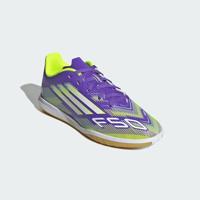 adidas F50 Club Zaalvoetbalschoenen (IN) Kids Paars Wit Neongeel - thumbnail